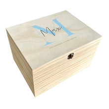 Load image into Gallery viewer, Personalised Initial New Baby Keepsake Box Various Colours - 5 Sizes