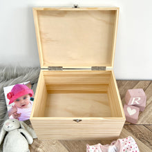 Load image into Gallery viewer, Personalised Pink Garland New Baby Keepsake Box - 5 Sizes (16cm | 20cm | 26cm | 30cm | 36cm)