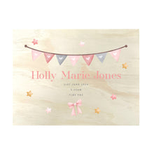 Load image into Gallery viewer, Personalised Pink Garland New Baby Keepsake Box - 5 Sizes (16cm | 20cm | 26cm | 30cm | 36cm)