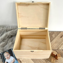 Load image into Gallery viewer, Personalised Jungle Animals New Baby Keepsake Box - 5 Sizes (16cm | 20cm | 26cm | 30cm | 36cm)