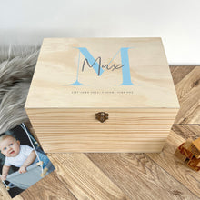 Load image into Gallery viewer, Personalised Initial New Baby Keepsake Box Various Colours - 5 Sizes