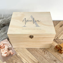Load image into Gallery viewer, Personalised Initial New Baby Keepsake Box Various Colours - 5 Sizes