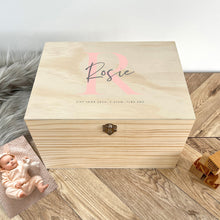 Load image into Gallery viewer, Personalised Initial New Baby Keepsake Box Various Colours - 5 Sizes