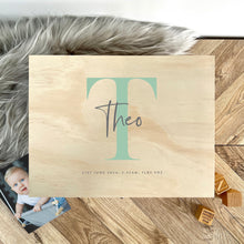 Load image into Gallery viewer, Personalised Initial New Baby Keepsake Box Various Colours - 5 Sizes