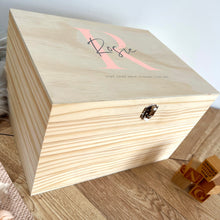 Load image into Gallery viewer, Personalised Initial New Baby Keepsake Box Various Colours - 5 Sizes