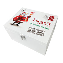 Load image into Gallery viewer, Personalised Santa Christmas Eve Box White Wooden Memory Box - 3 Sizes (22cm | 27cm | 30cm)