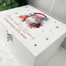 Load image into Gallery viewer, Personalised Traditional Santa Christmas Eve Box White Wooden Memory Box - 3 Sizes (22cm | 27cm | 30cm)