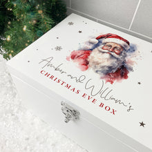 Load image into Gallery viewer, Personalised Traditional Santa Christmas Eve Box White Wooden Memory Box - 3 Sizes (22cm | 27cm | 30cm)