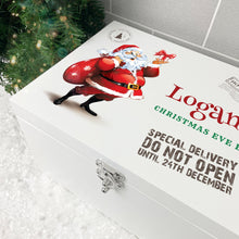 Load image into Gallery viewer, Personalised Santa Christmas Eve Box White Wooden Memory Box - 3 Sizes (22cm | 27cm | 30cm)