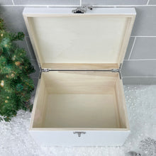 Load image into Gallery viewer, Personalised Traditional Santa Christmas Eve Box White Wooden Memory Box - 3 Sizes (22cm | 27cm | 30cm)