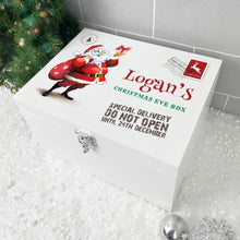 Load image into Gallery viewer, Personalised Santa Christmas Eve Box White Wooden Memory Box - 3 Sizes (22cm | 27cm | 30cm)