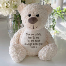 Load image into Gallery viewer, Personalised Message 'Comfort Bear' - Grey, Pink, Blue or Cream