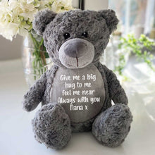 Load image into Gallery viewer, Personalised Message 'Comfort Bear' - Grey, Pink, Blue or Cream