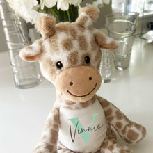 Load image into Gallery viewer, Name & Initial Giraffe - Green, Pink, Blue, Neutral