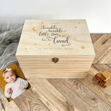 Load image into Gallery viewer, Personalised Twinkle Twinkle New Baby Keepsake Box - 5 Sizes (16cm | 20cm | 26cm | 30cm | 36cm)