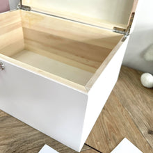 Load image into Gallery viewer, Personalised Pink Garland New Baby White Memory Box - 3 Sizes (22cm | 27cm | 30cm)