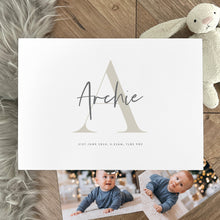 Load image into Gallery viewer, Personalised Initial New Baby White Wooden Memory Box - 3 Sizes (22cm | 27cm | 30cm)