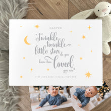Load image into Gallery viewer, Personalised Twinkle Twinkle New Baby White Wooden Memory Box - 3 Sizes (22cm | 27cm | 30cm)