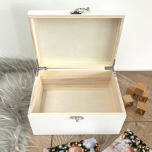 Load image into Gallery viewer, Personalised Twinkle Twinkle New Baby White Wooden Memory Box - 3 Sizes (22cm | 27cm | 30cm)
