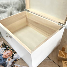 Load image into Gallery viewer, Personalised Twinkle Twinkle New Baby White Wooden Memory Box - 3 Sizes (22cm | 27cm | 30cm)