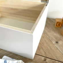 Load image into Gallery viewer, Personalised Blue Garland New Baby White Wooden Memory Box - 3 Sizes (22cm | 27cm | 30cm)