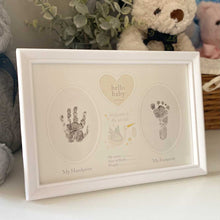 Load image into Gallery viewer, &#39;Welcome To The World&#39; Hand &amp; Foot Print Frame + Inkpad
