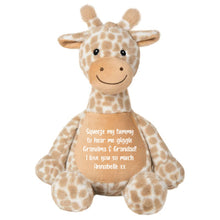 Load image into Gallery viewer, Personalised Record-A-Voice Keepsake Memory Giraffe