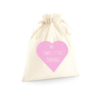 Load image into Gallery viewer, Personalised My Tiny Little Things Heart Laundry Bag
