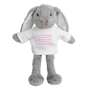 Personalised Message Bunny (pink or blue)