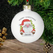 Load image into Gallery viewer, Personalised Christmas Tree Bauble, Red Nose Santa, any message