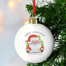 Load image into Gallery viewer, Personalised Christmas Tree Bauble, Red Nose Santa, any message