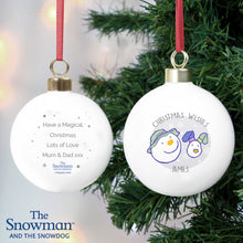 Load image into Gallery viewer, Personalised The Snowman and the Snowdog Bauble