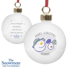 Load image into Gallery viewer, Personalised The Snowman and the Snowdog Bauble