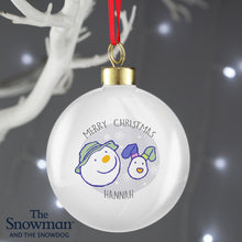 Load image into Gallery viewer, Personalised The Snowman and the Snowdog Bauble
