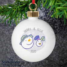 Load image into Gallery viewer, Personalised The Snowman and the Snowdog Bauble