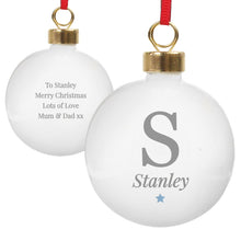 Load image into Gallery viewer, Personalised Initial Blue Star Bauble
