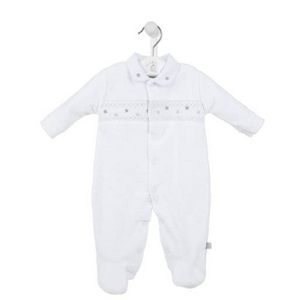 You added White Star Design Jaquard Velour Premature Baby Onesie Babygro to your cart.
