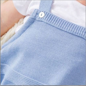 Dusty Blue Premature Baby Knitted Dungaree