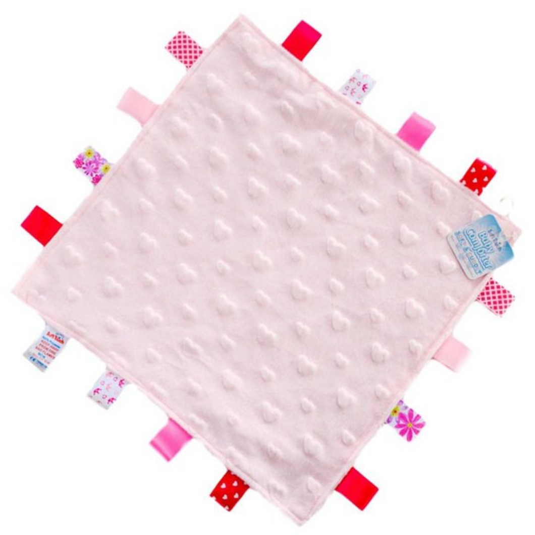 Pink Hearts Taggie Comforter
