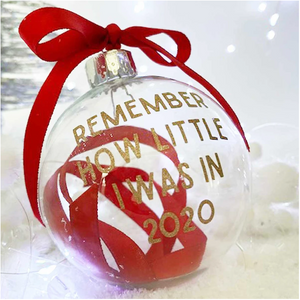 'Remember How Little I Was' Ribbon Glass Bauble