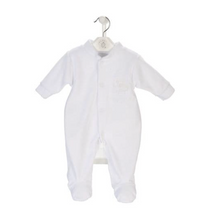 Load image into Gallery viewer, Incubator Velour &#39;Rock a by baby&#39; Baby Grow - White
