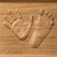 Load image into Gallery viewer, Solid Oak Ladder Handprint Carving
