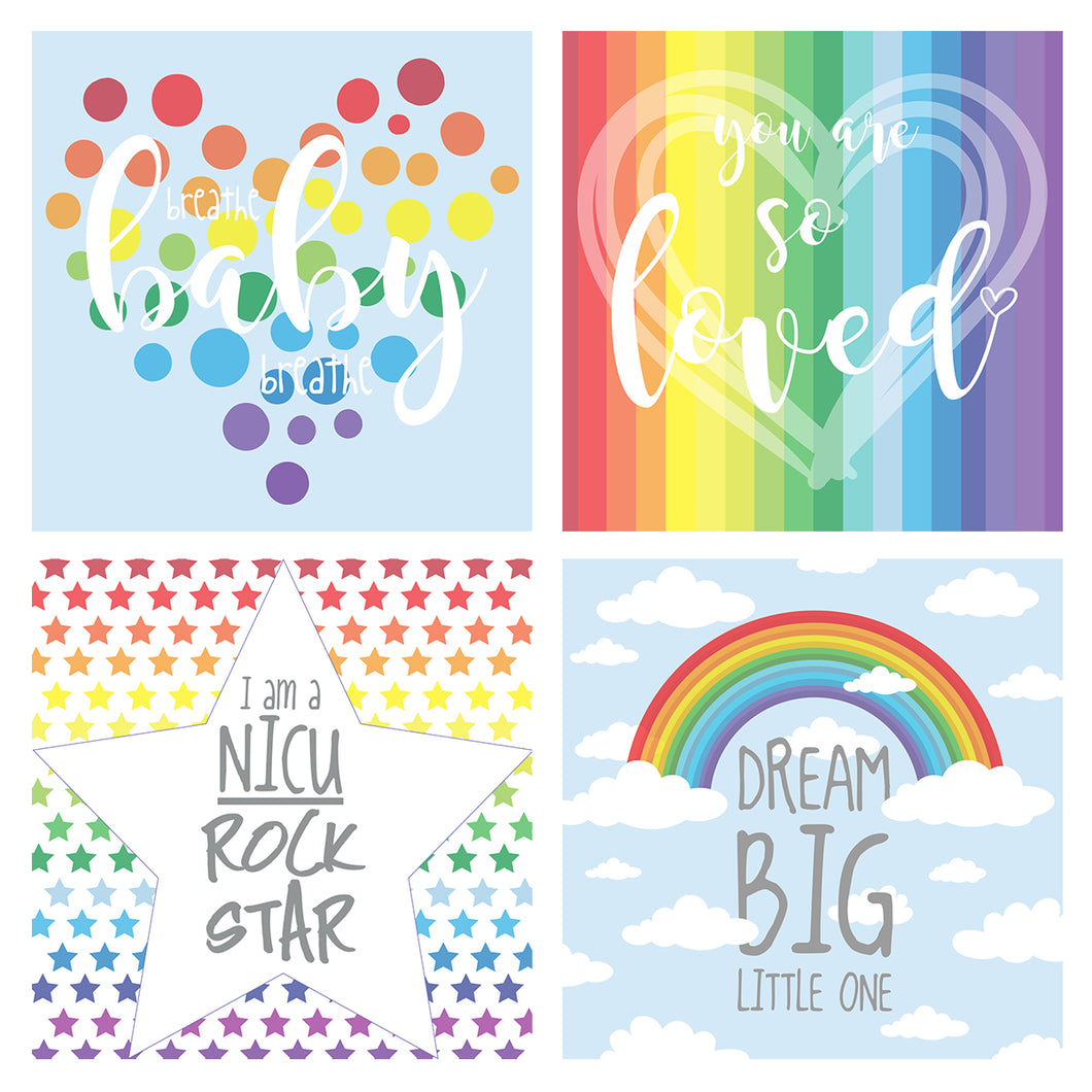 Rainbow NICU Incubator Art (Pack of 8 designs)