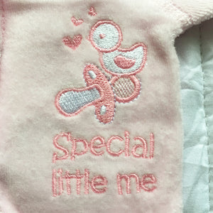 Incubator Velour 'Special Little Me' Baby Grow - Pink