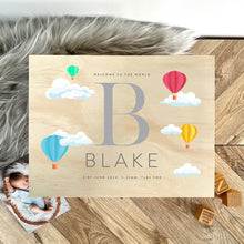 Load image into Gallery viewer, Personalised Hot Air Balloon New Baby Keepsake Box - 5 Sizes
