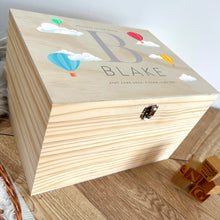 Load image into Gallery viewer, Personalised Hot Air Balloon New Baby Keepsake Box - 5 Sizes
