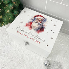 Load image into Gallery viewer, Personalised Traditional Santa Christmas Eve Box White Wooden Memory Box - 3 Sizes (22cm | 27cm | 30cm)
