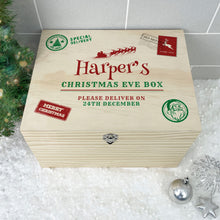 Load image into Gallery viewer, Personalised North Pole Postal Stamp Christmas Eve Box - 5 Sizes (16cm | 20cm | 26cm | 30cm | 36cm)
