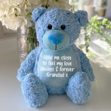 Load image into Gallery viewer, Personalised Message &#39;Comfort Bear&#39; - Grey, Pink, Blue or Cream
