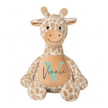 Load image into Gallery viewer, Name &amp; Initial Giraffe - Green, Pink, Blue, Neutral
